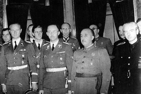 Karl Wolff, Heinrich Himmler, Francisco Franco Y Ramón Serrano Suñer.