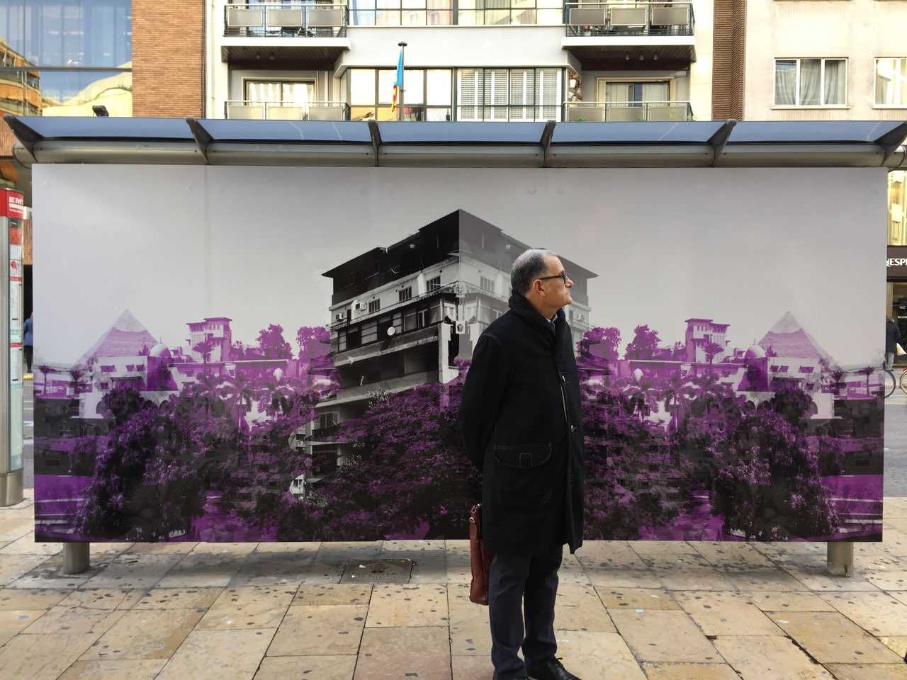 La ciutat imaginada estarà instal·lada en sis marquesines i mupis de València i Alcoi des d'aquest 18 de desembre fins el 18 de gener de 2019.