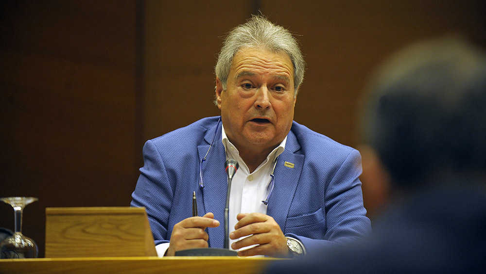 Alfonso Rus a les Corts on ha comparegut aquest dijous en la comissió sobre la gestió de Fira València.