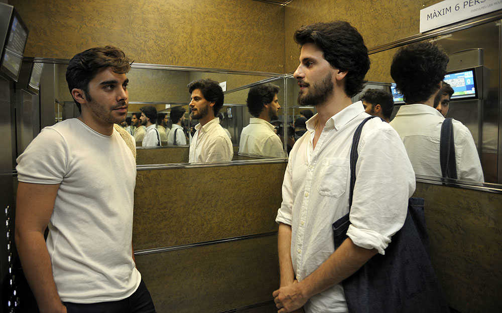 El director de la pel·lícula 'Halcón ciego', Marino Darés (dreta), junt a Héctor Juezas, un dels protagonistes del film.