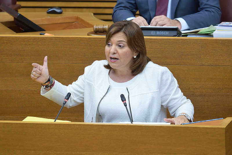 La presidenta del PPCV, Isabel Bonig, durant la seua intervenció en el Debat de Política General aquest dimarts a les Corts.
