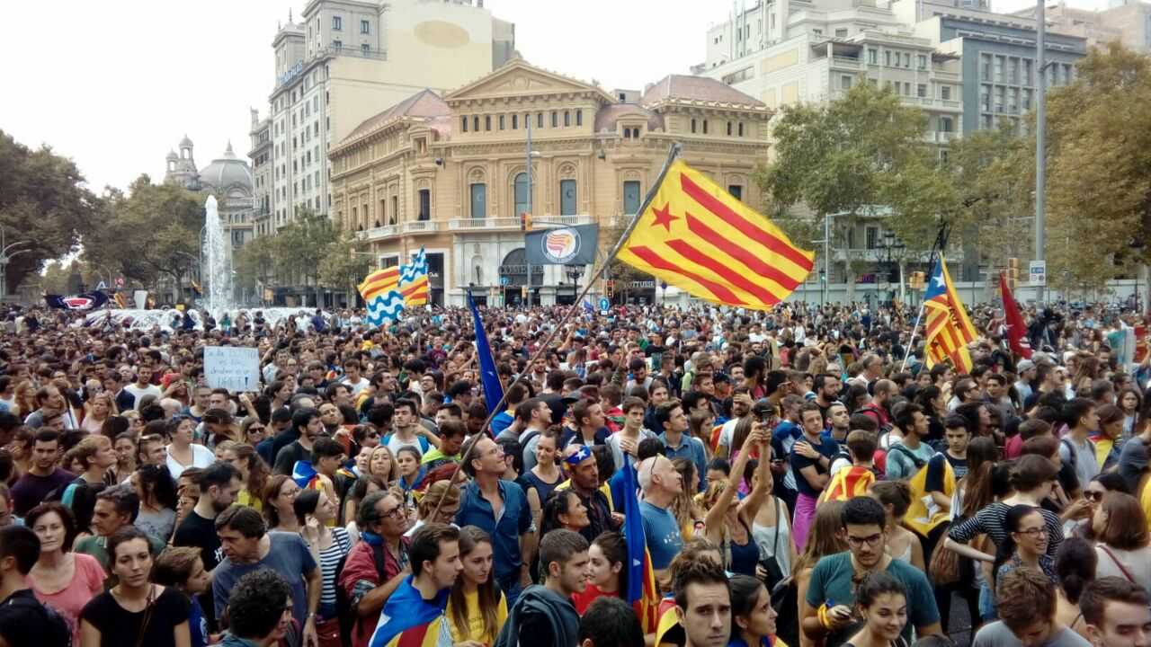 Imatge de Barcelona durant la vaga general del 3 d'octubre