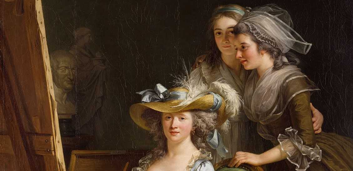 Adélaïde Labille-Guiard, 'Autoretrat amb dues alumnes' (detall), 1785.