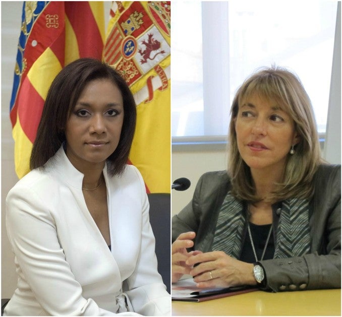 Les exconselleres d'Esport del PP, Lola Johnson (esquerra), i Trini Miró (dreta), en una imatge d'arxiu.