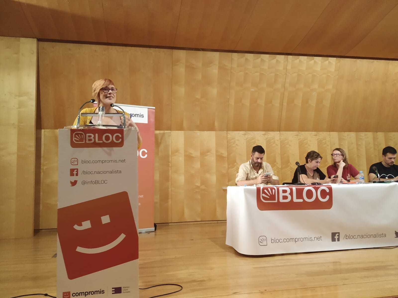 La coportaveu de Compromís i coordinadora nacional del Bloc, Àgueda Micó, en el Consell Nacional celebrat aquest dissabte.