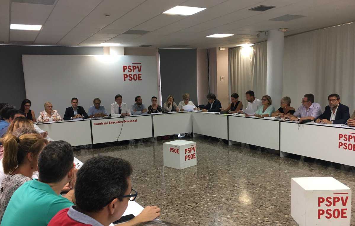 Imatge de la reunió de la Comissió Ejecutiva Nacional del PSPV-PSOE el 17 de setembre.