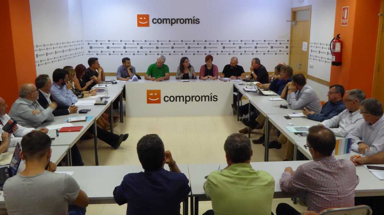 La Comissió de Coordinació Institucional de Compromís s'ha reunit a la seu de la coalició per a analitzar la nova situació política.
