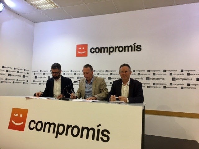 Fuset, Baldoví i Bataller han presentat aquest divendres les esmenes de la coalició als PGE de 2018.