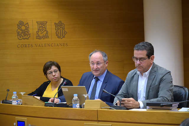 El director de l'Agència Antifrau, Joan Llinares, durant la seua compareixença a les Corts Valencianes d'aquest dimarts.