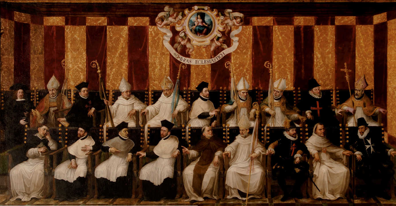 Les Corts valencianes de 1645 foren el darrer alè del Regne, però resten com la darrera capitulació de les elits valencianes al poder imperant espanyol. A la imatge, el braç eclesiàstic de les Corts.