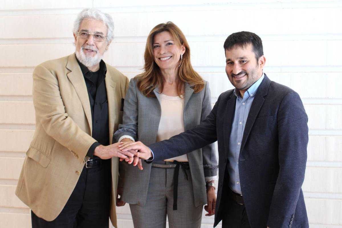 Plácido Domingo, Vicent Marzà i Susana Lloret, aquest dijous al Palau de les Arts.