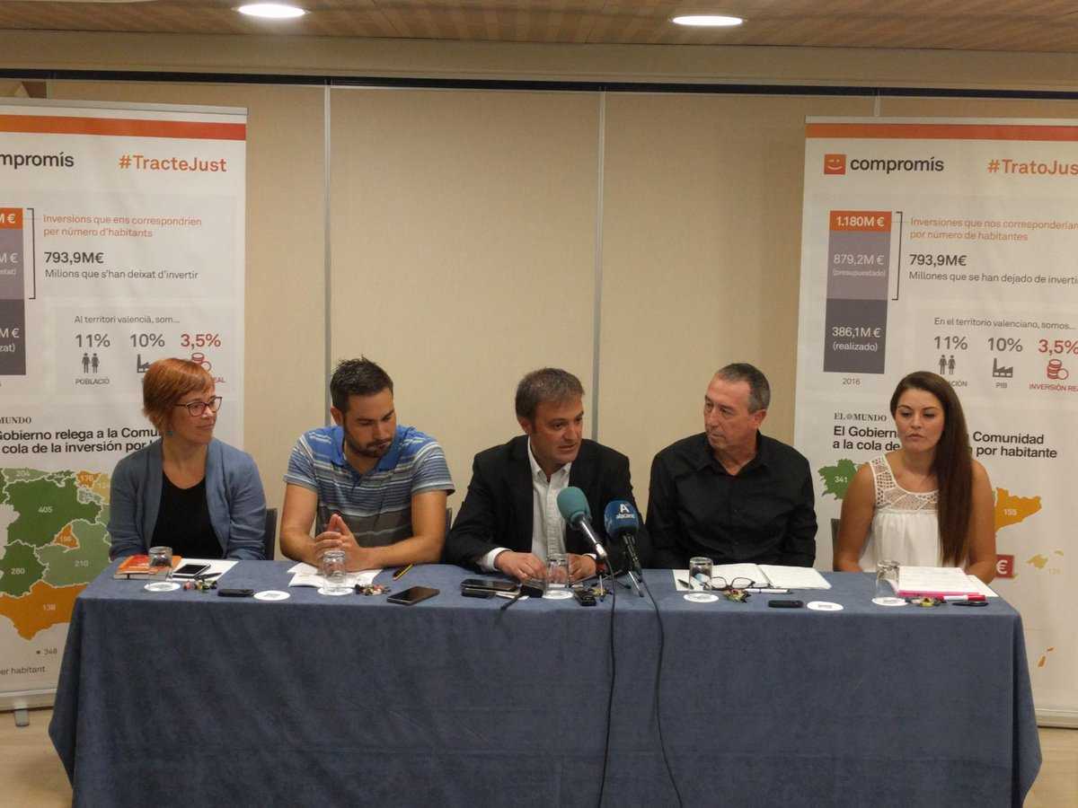 D'esquerra a dreta: Àgueda Micó, Gerard Fullana, Natxo Bellido, Joan Baldoví i Mireia Mollà.