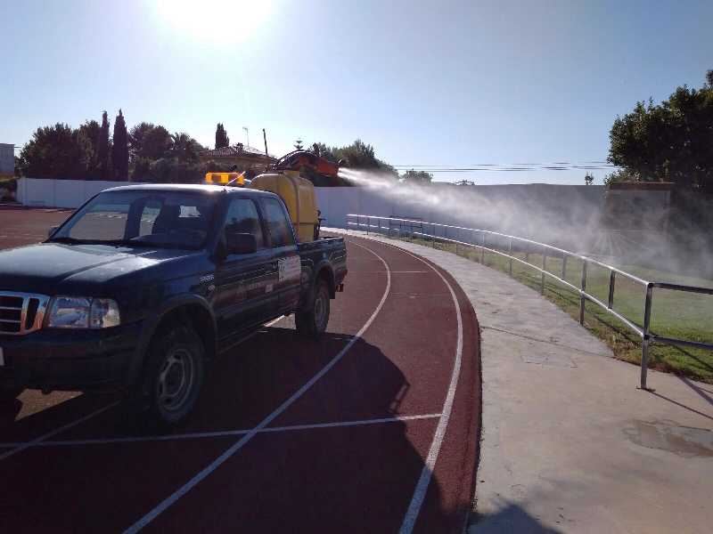Dumigació a l'estadi Antoni Puchades