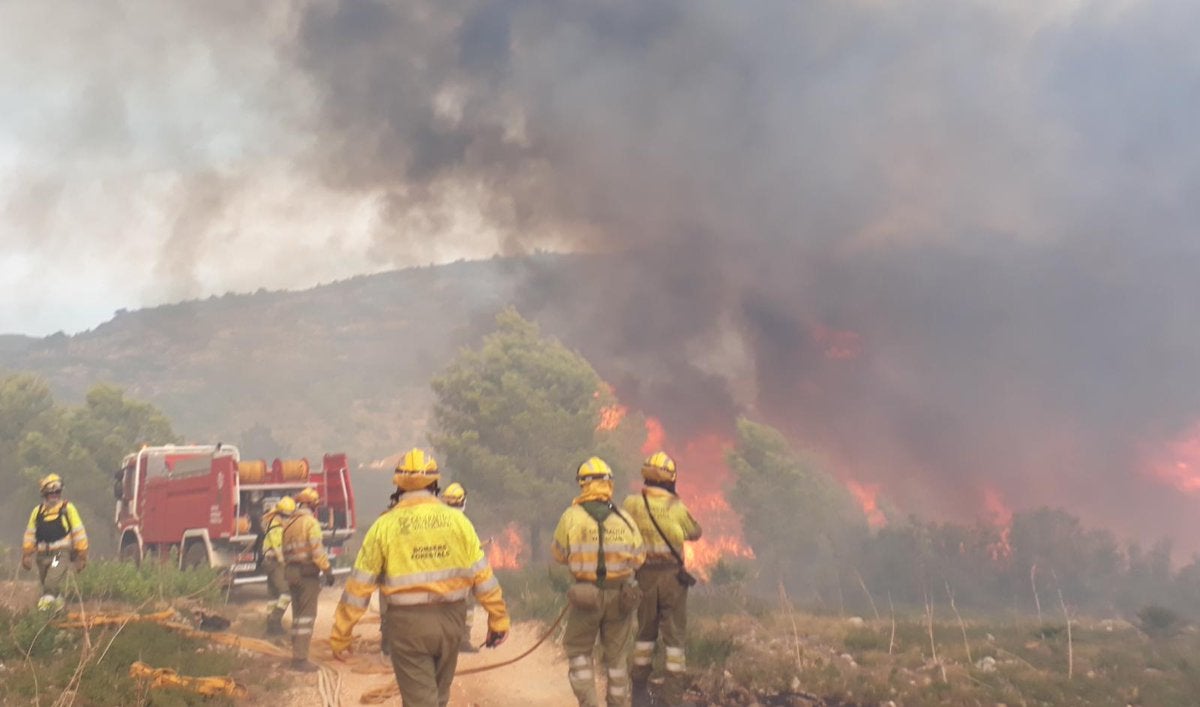 Imatge d'arxiu de l'incendi de Llutxent.