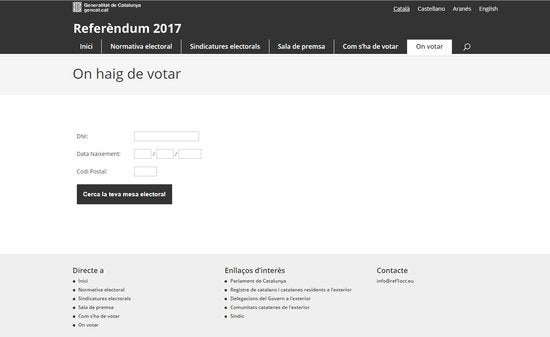 En la web els ciutadans es poden informar del seu local de votació.