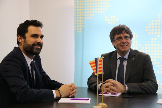El president del Parlament Roger Torrent es va reunir amb Carles Puigdemont a Brussel·les aquest dimecres, 24 de gener.