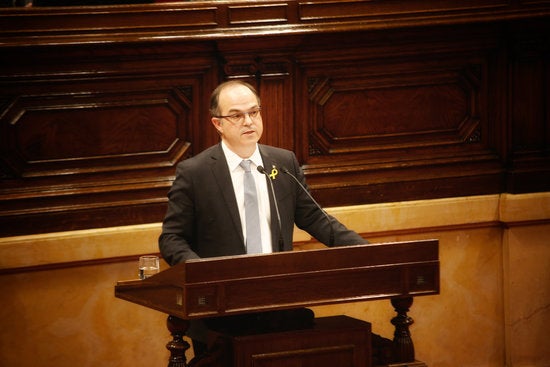 Jordi Turull pronunciant el discurs del debat d'investidura al Parlament de Catalunya