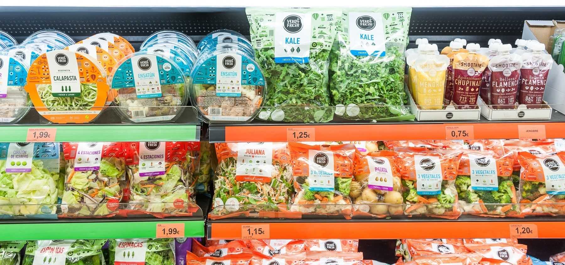 Un linial de supermercat amb productes de Verdifresh