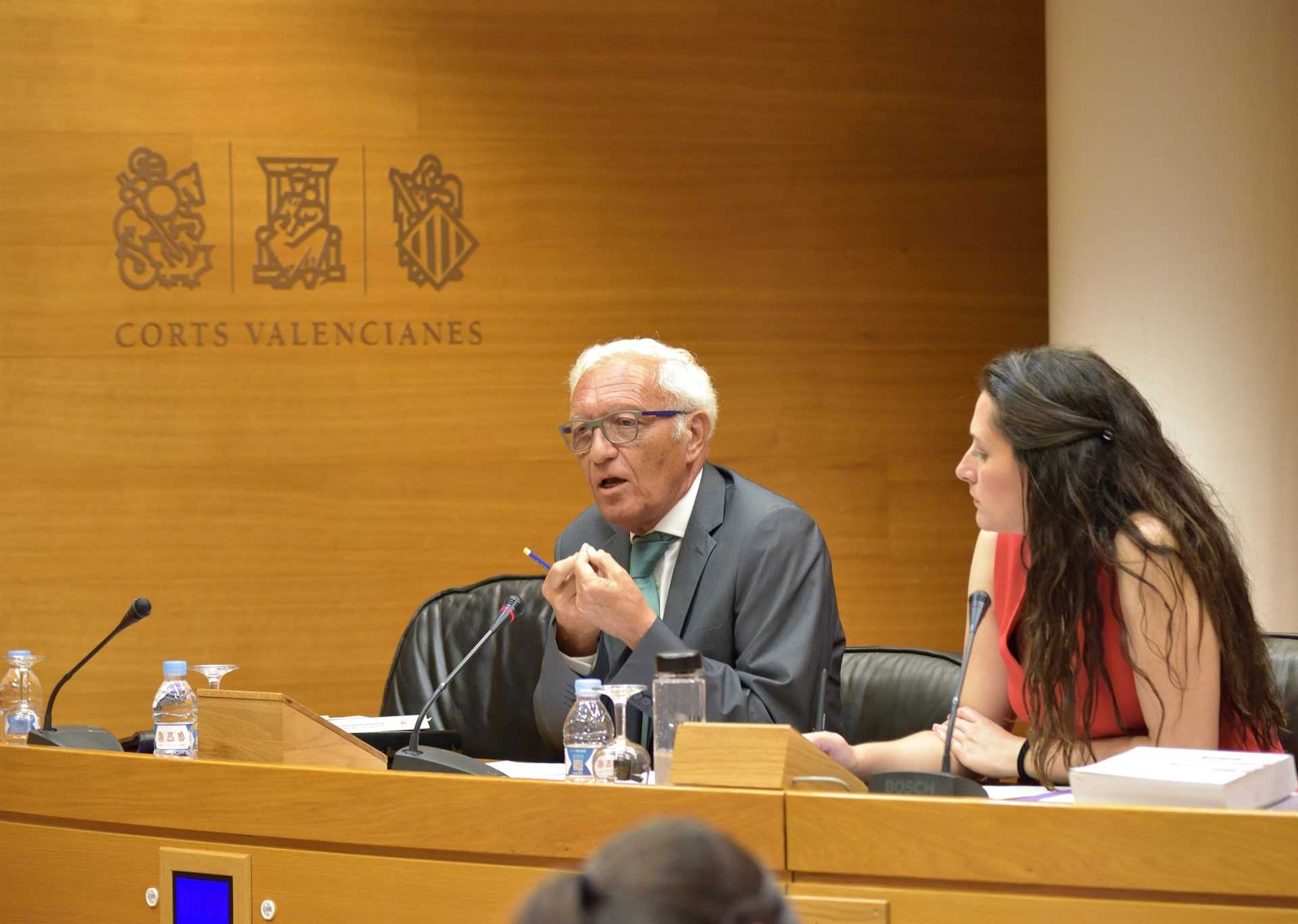 L'exsíndic major de Comptes, Rafael Vicente Queralt, i la diputada de Compromís Marian Campello