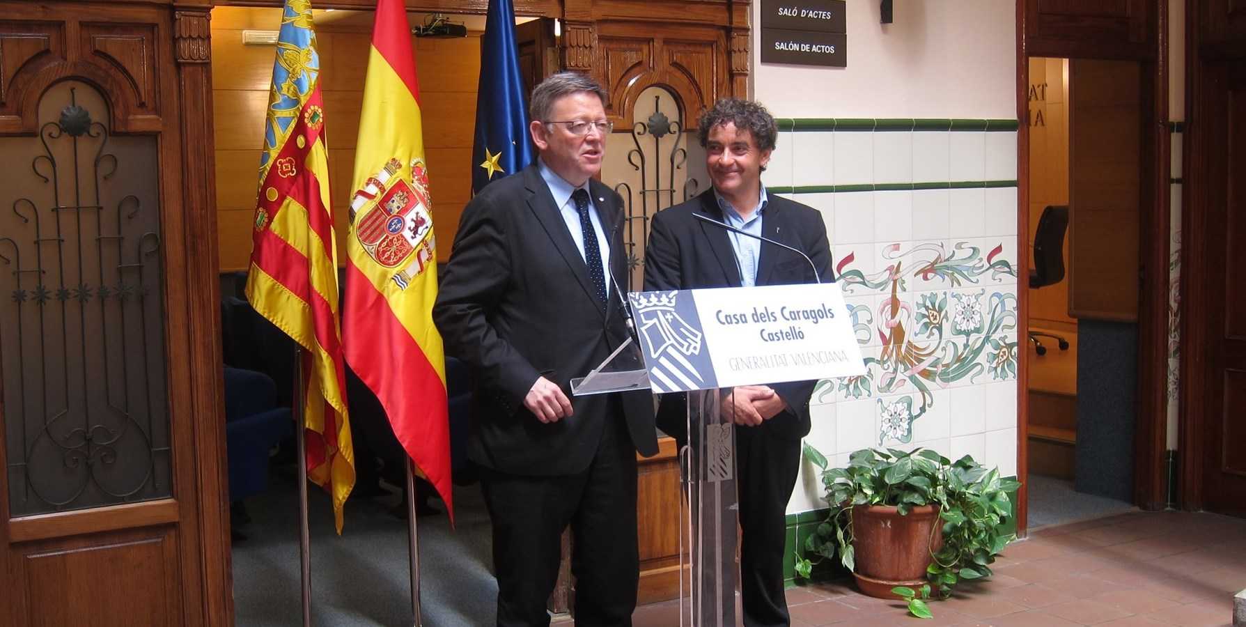 Ximo Puig i Francesc colomer, aquest dimarts a Castelló de la Plana.
