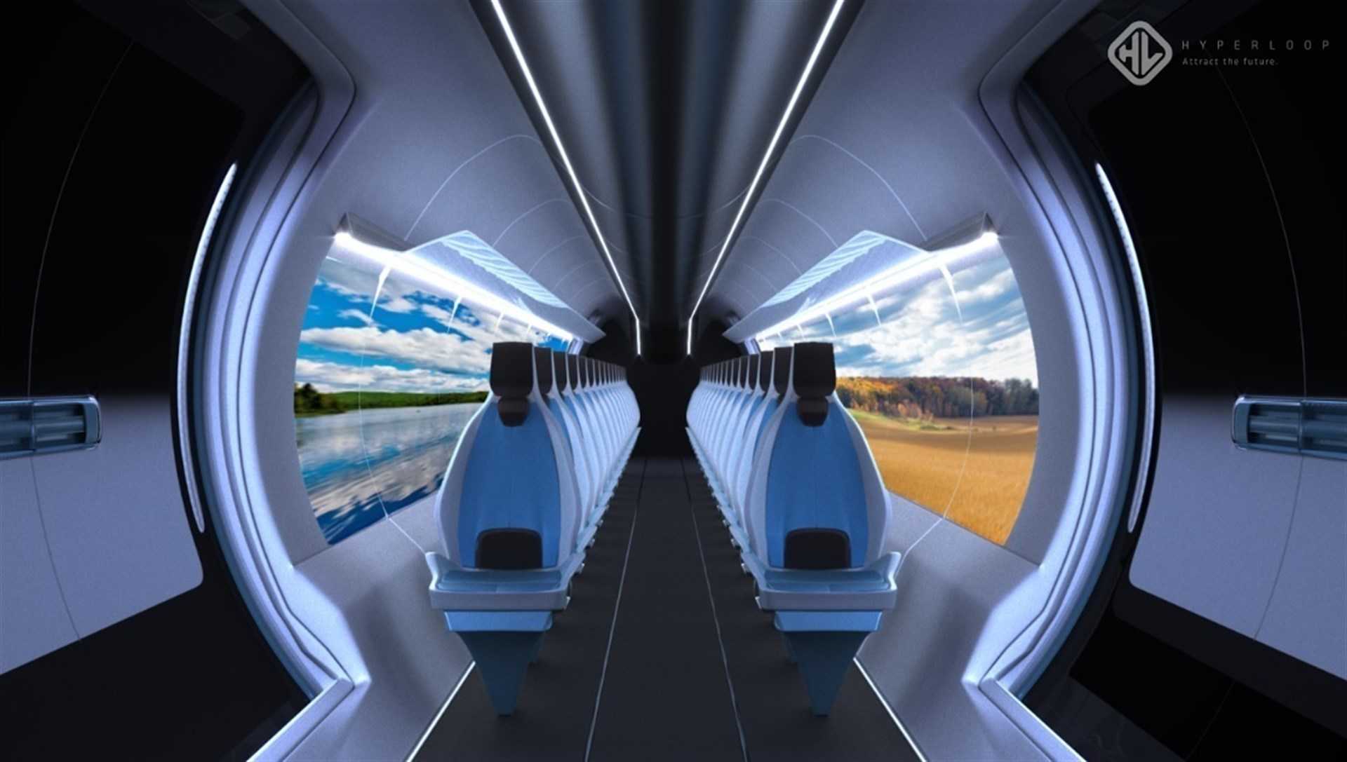 Interior del tren càpsula