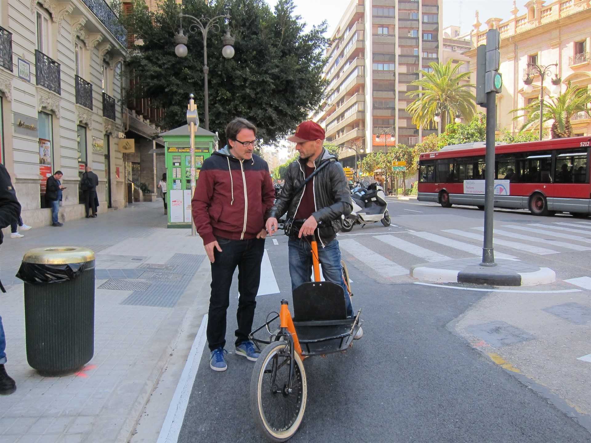 Guiseppe Grezzi, regidor de Mobilitat de l'Ajuntament de València, departament que ha impulsat l'anell ciclista premiat