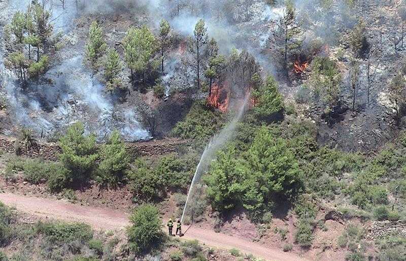 Tasques d'extinció al Parc del Túria el passat 4 d'abril.