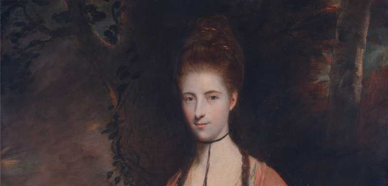 Joshua Reynolds, 'Anne Seymour Damer' (detall), 1773. Oli sobre llenç
