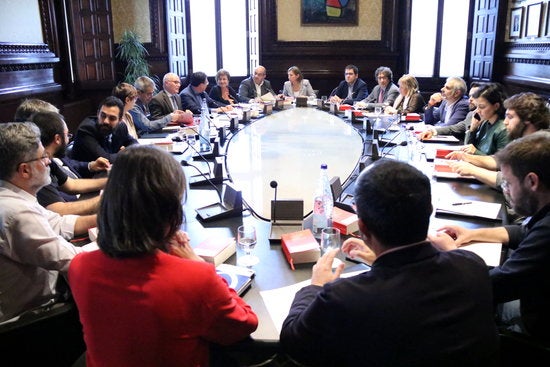 Reunió de la Junta de Portaveus del Parlament de Catalunya.