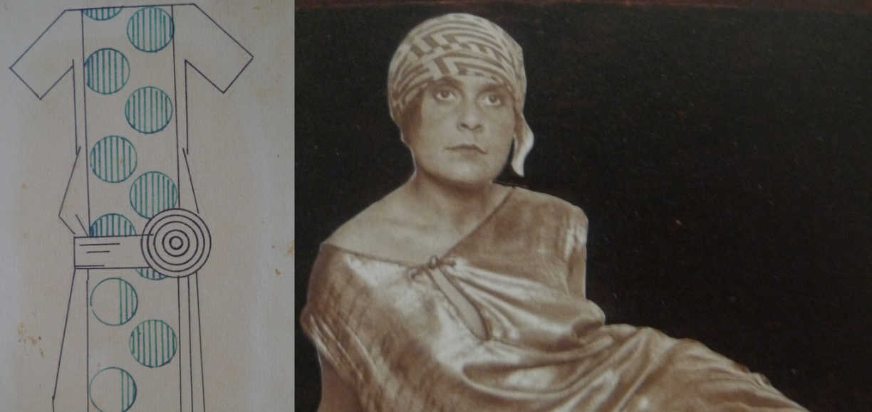 Liubov Popova, disseny de vestit i mocador de seda, 1923-24