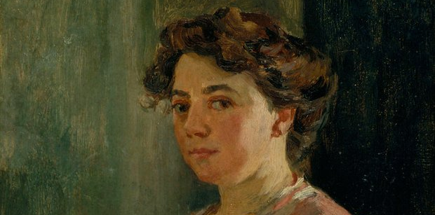 Lluïsa Vidal, 'Autoretrat' (detall), 1899. Oli sobre llenç. Museu Nacional d'Art de Catalunya