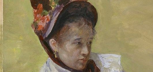 Mary Cassatt, 'Autoretrat' (detall), ca. 1878. Guaix sobre paper. Metropolitan Museum, Nova York