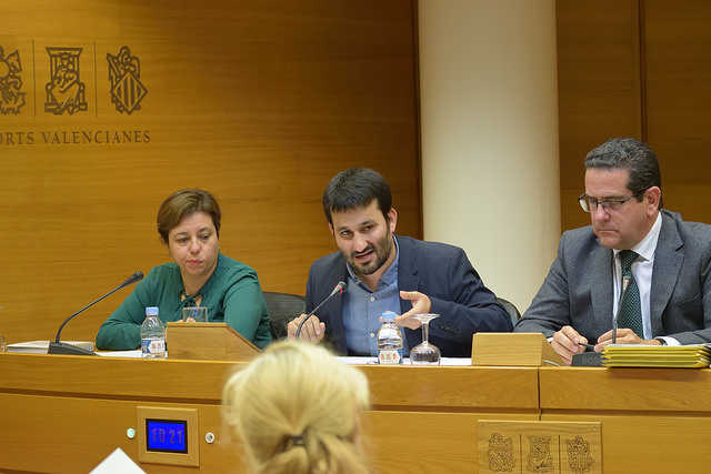 El conseller d'Educació, Vicent Marzà, compareix en la comissió de les Corts per a explicar el pressupost del seu departament per al 2018.