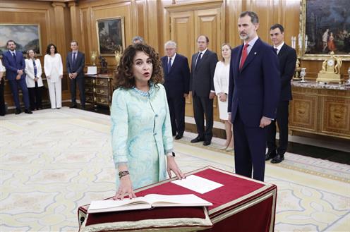 La ministra d'Hisenda, María Jesus Montero, el dia que va prendre possessió del seu càrrec.
