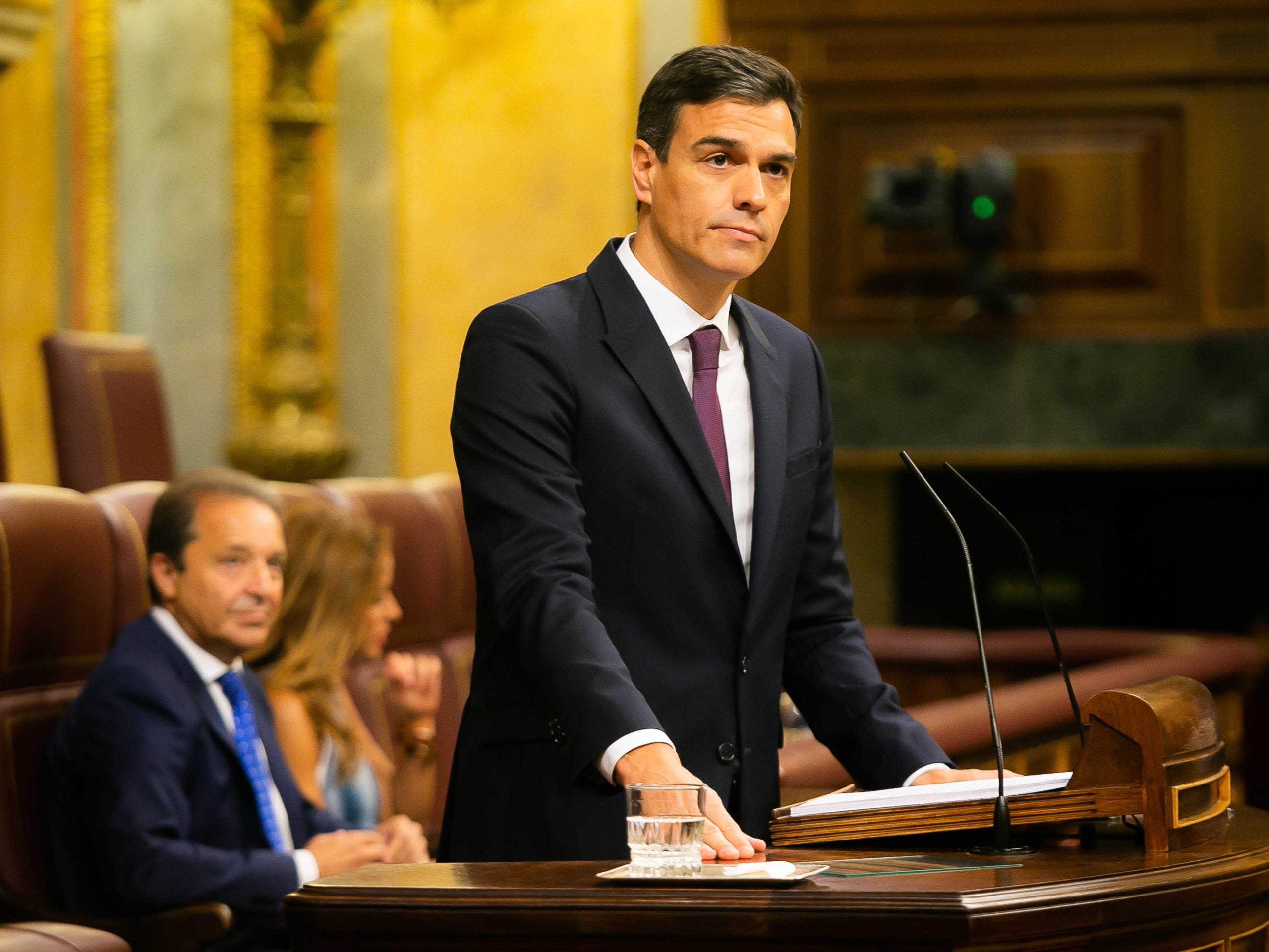 El president del govern espanyol, Pedro Sánchez, durant una compareixença seua al Congrés.