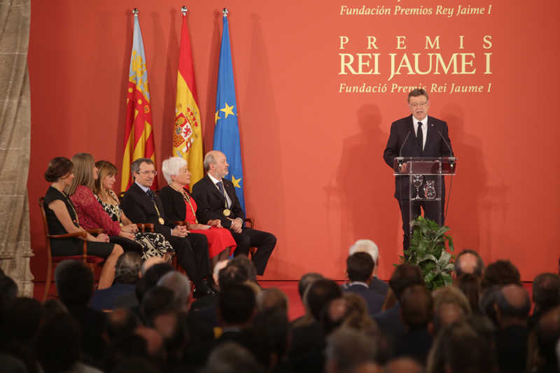 El president de la Generalitat, Ximo Puig, en l'entrega dels Premis Jaume I 2017.