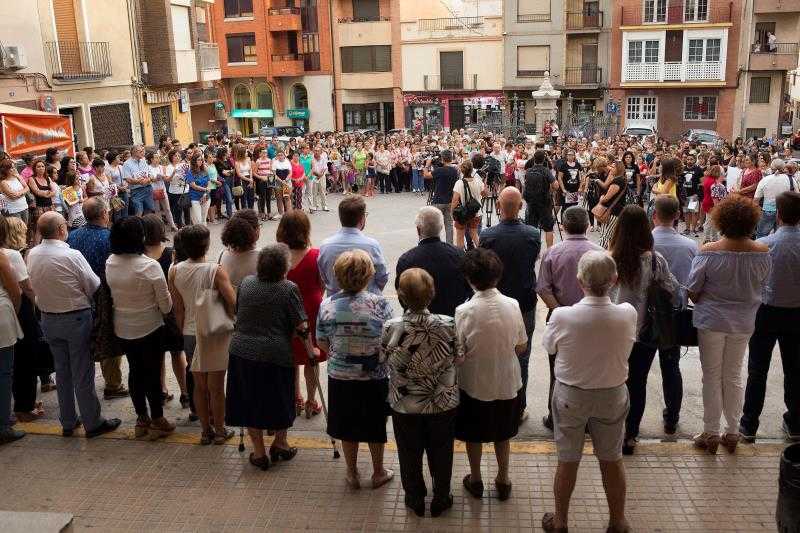 Concentració a Borriol condemnant un assassinat masclista comés en setembre.