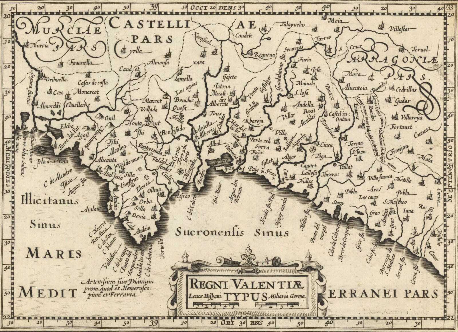 El Regne de València, independent de Castella fins a 1707. Els seus límits tradicionals inclouen Cabdet, i no la Plana d'Utiel ni les viles de Villena i Saix, afegides a les províncies valencianes en el segle XIX.