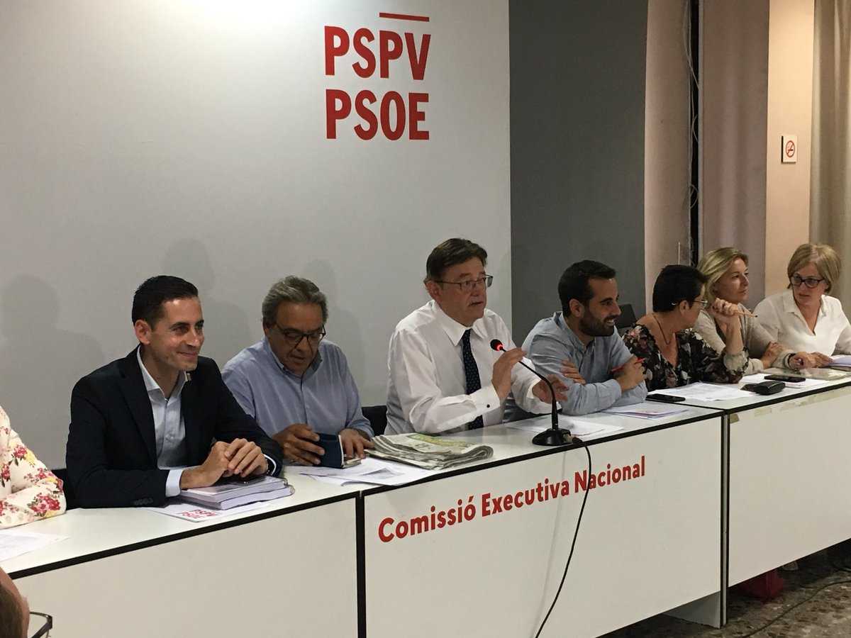 Reunió del Comité Executiu Nacional del PSPV, aquest dilluns a València.