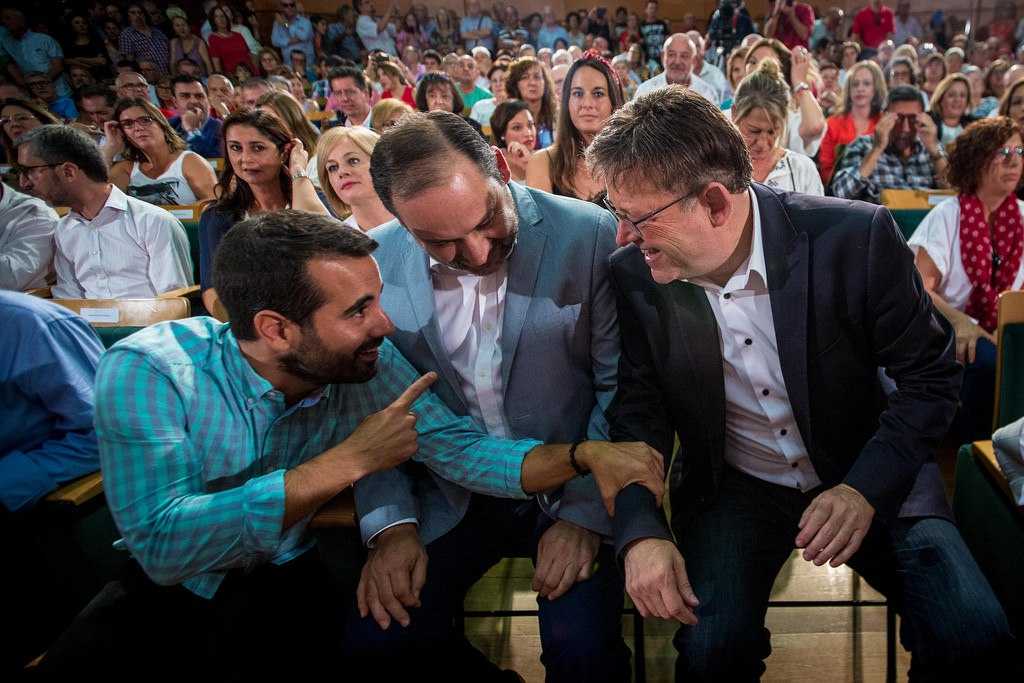 En la imatge d'arxiu, els socialistes José Muñoz, José Luis Ábalos i Ximo Puig.