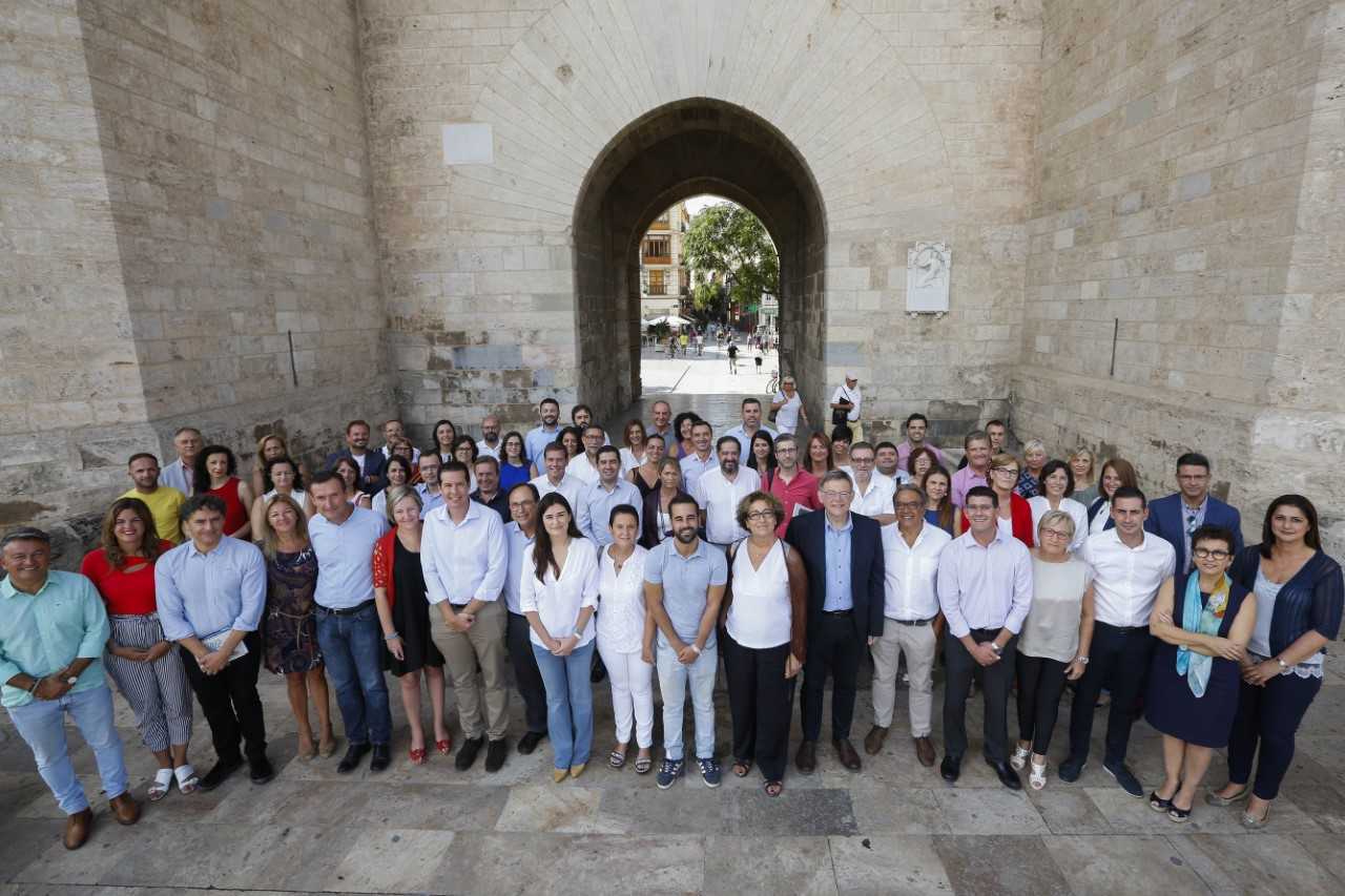 Imatge de l'Executiva del PSPV, reunida per primera vegada després del XIII Congrés.