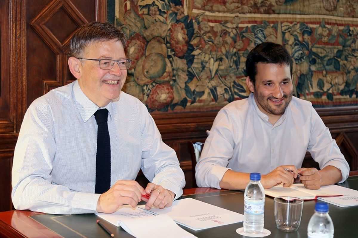 El president de la Generalitat Valenciana, Ximo Puig i el conseller d'Educació, Vicent Marzà.