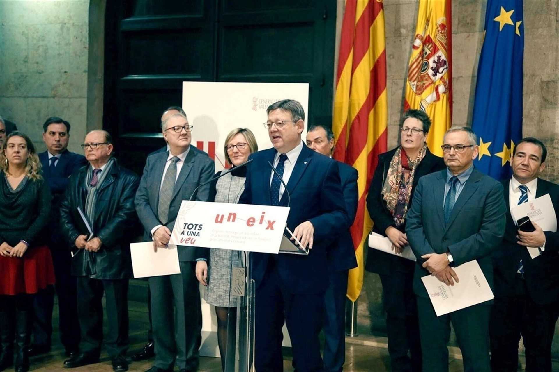 Puig ha explicat que tenen l'objectiu “d'unir la Comunitat, a les persones i els territoris” a pesar de la infrainversió estatal en aquesta matèria al País Valencià