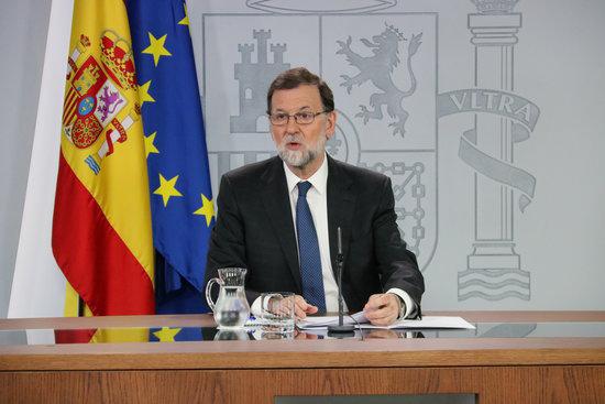 Mariano Rajoy compareix en roda de premsa després del Consell de MInistres del 25 de maig de 2018.