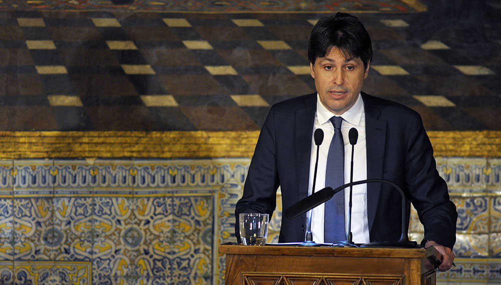 José Rosiñol, president de Societat Civil Catalana, durant l'entrega Premi Convivència de la Fundació Manuel Broseta