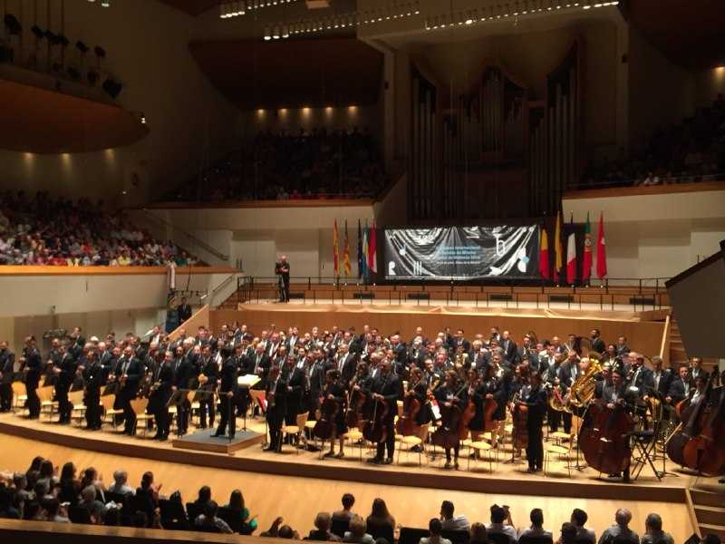 La banda simfònica de la Societat Musical Santa Cecília de Cullera, durant la seua participació en la Secció d'Honor de CIBM de 2018.