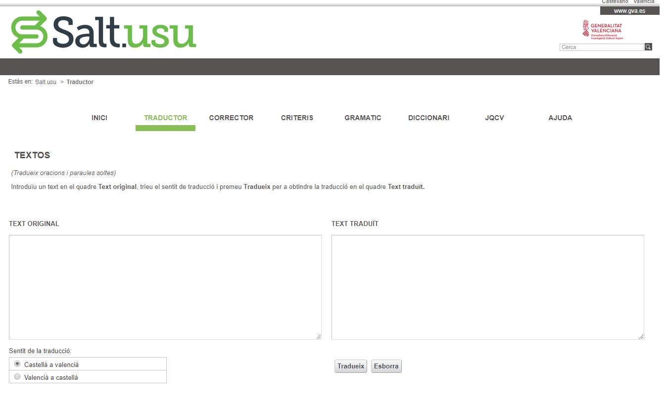 El portal del traductor Salt s'ha renovat per a facilitar la navegació dels usuaris.