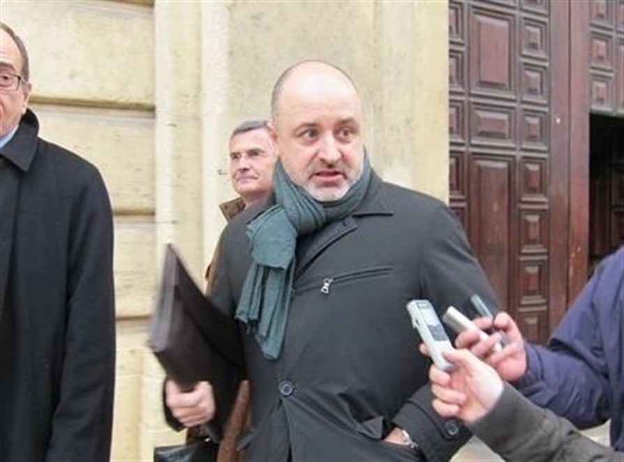 David Serra a l'eixida de la seua declaració davant el jutge encarregat del finançament il·legal del PPCV