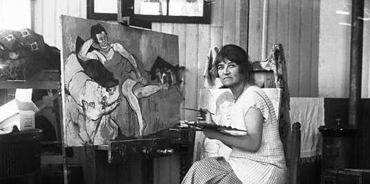 Suzanne Valadon pintant al seu estudi de Montmartre (detall)