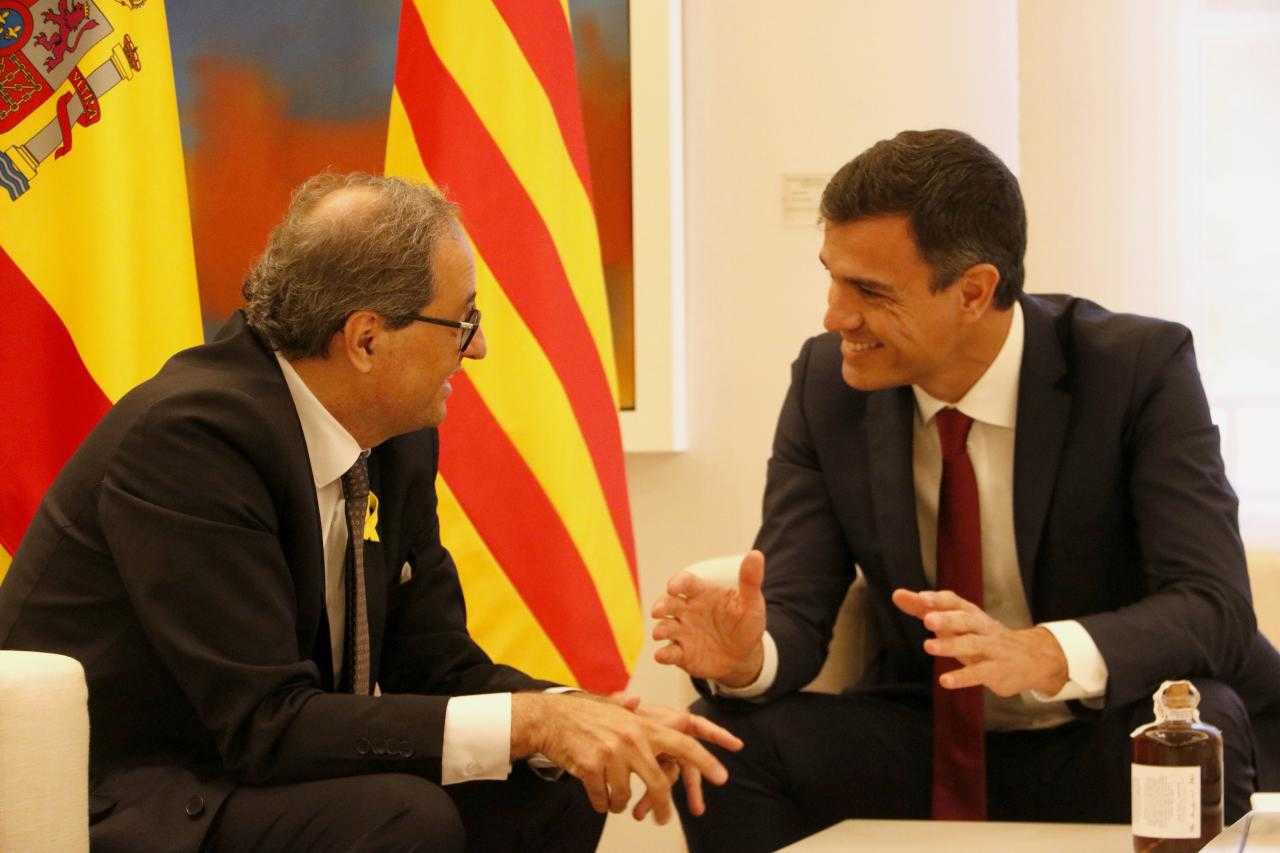 Quim Torra i Pedro Sánchez han reunit aquest dilluns al palau de la Moncloa a Madrid,